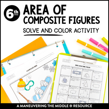 Preview of Area of Composite Figures Coloring Activity for 6th Grade Math