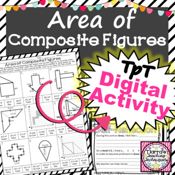 Preview of Area of Composite Figures Worksheet Distance Learning Digital Activity