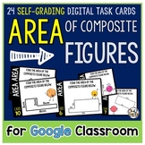 Area of Composite Figures Digital Task Cards Self Grading