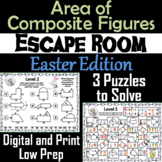 Area of Composite Figures Game: Geometry Escape Room Easte