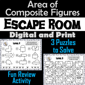 Preview of Area of Composite Figures/ Shapes Activity: Escape Room Geometry Review Game