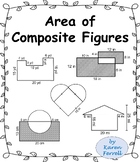 Area of Composite Figures - Geometry No-Prep Worksheets No
