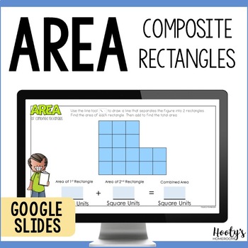 Preview of Area of Composite Figures and Irregular Shapes 3rd Grade Google Slides