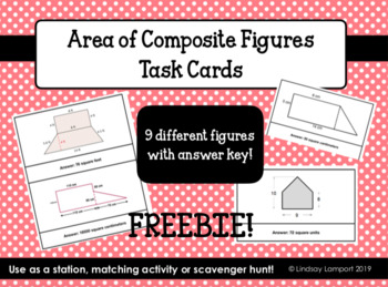 Preview of Area of Composite Figures Task Cards
