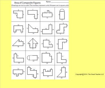 Area of Composite Figures Worksheet by Kevin Wilda | TpT