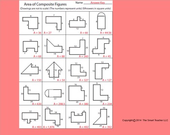 Preview of Area of Composite Figures Worksheet
