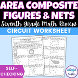 Area of Composite Figures and Nets of 3D Shapes Worksheet 