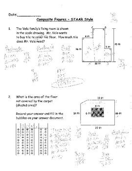 Area of Composite Figures - practice problems by Howe's Math Practice