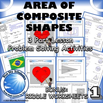Preview of Area of Composite Shapes Problem-Solving Activity & Riddle worksheet