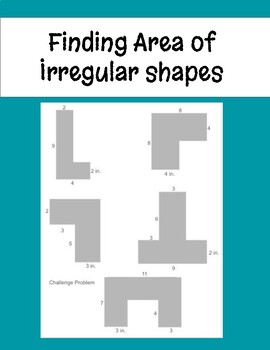 Preview of Area of Irregular Shapes, Area activity, Irregular shapes