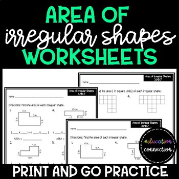 Preview of Area of Irregular Shapes Worksheets 