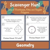Area of Kites, Rhombuses, and Regular Polygons Scavenger Hunt