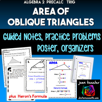 Preview of Area of Oblique Triangles with SAS and Heron's Formula