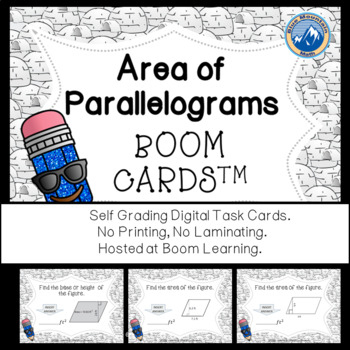Preview of Area of Parallelograms Boom Cards--Digital Task  Cards