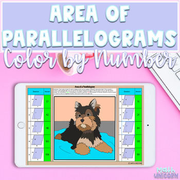 Preview of Area of Parallelograms | Color by Number |