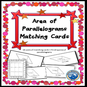 Preview of Area of Parallelograms Matching Card/ Sorting Card Set