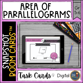 Preview of Area of Parallelograms Snapshot Boom Cards™ Digital Task Cards