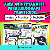 Area of Parallelograms, Trapezoids, Rectangles Guided Note