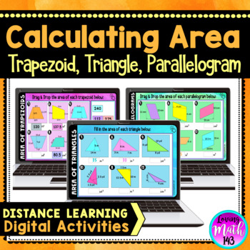 Preview of Area of Parallelograms, Triangles, & Trapezoids Digital Activities