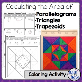 Preview of Area of Parallelograms, Triangles, and Trapezoids - Coloring Activity