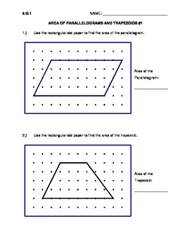 Preview of Area of Parallelograms and Trapezoids #1