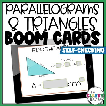 Preview of Area of Parallelograms and Triangles Boom Cards