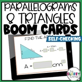 Area of Parallelograms and Triangles Boom Cards