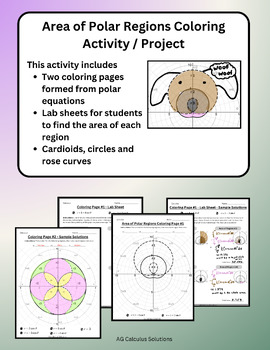 Preview of Area of Polar Regions Coloring Page Activity / Project Calculus II / BC
