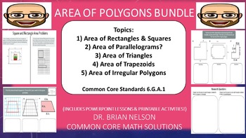 Preview of Area of Polygons Bundle (PowerPoint Lessons and Printables!)