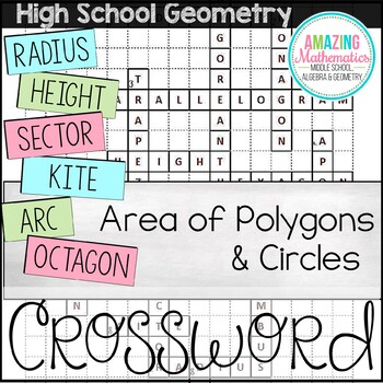 Preview of Area of Polygons & Circles Crossword