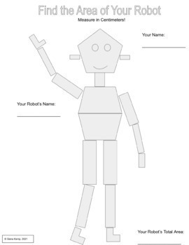 Preview of Area of Polygons: Fun Area of a Robot Printable