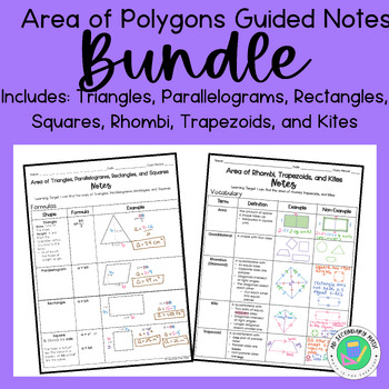 Preview of Area of Polygons Guided Notes BUNDLE