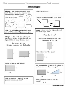 Made by Teachers: Area Of Polygons Worksheet 6th Grade
