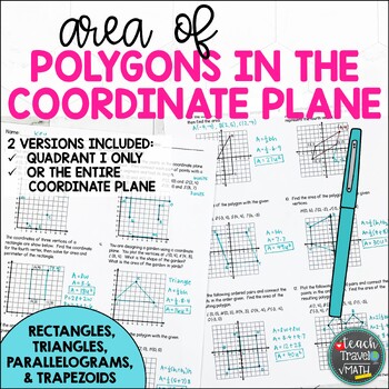 Preview of Area of Polygons in the Coordinate Plane