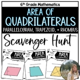Area of Quadrilaterals Scavenger Hunt for 6th Grade Math