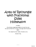 Area of Rectangle with Fractional Sides Practice Worksheet