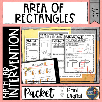 Preview of Area of Rectangles & Composites Math Lab - Math Intervention - Sub Plans