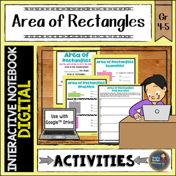 Preview of Area of Rectangles Digital Interactive Notebook for Google Slides™