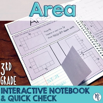 Preview of Area of Rectangles Interactive Notebook Activity & Quick Check TEKS 3.6C