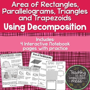 Preview of Area of Rectangles, Parallelogram, Triangles, and Trapezoids--Student Notebook