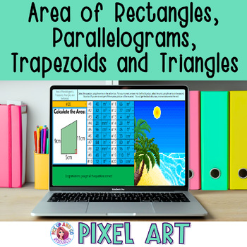 Preview of Area of Parallelograms, Rectangles, Trapezoids and Triangles Pixel Art Activity