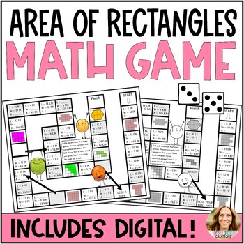 Preview of Area of Rectangles Print and Play Game - Digital and Printable Math Center