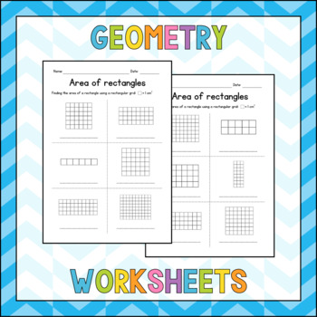 Preview of Area of Rectangles - Rectangular Grid - Geometry Worksheets - Test Prep