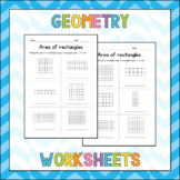 Area of Rectangles - Rectangular Grid - Geometry Worksheet