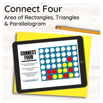 Preview of Area of Rectangles, Triangles and Parallelograms - Connect Four Game