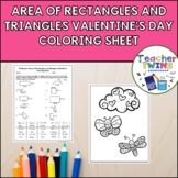 Finding Area of Rectangles and Triangles Valentine's Color
