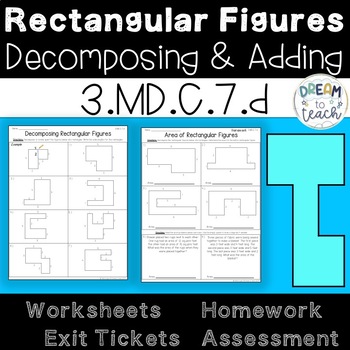 Preview of Area of Rectangular Figures - Decomposing & Adding - 3.MD.C.7.d