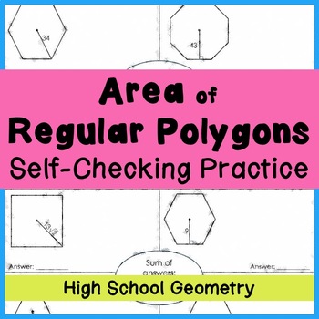 Preview of Area of Regular Polygons - Find the Sum Activity
