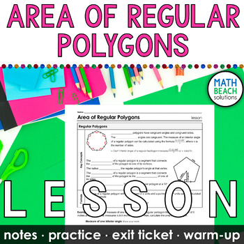 Preview of Area of Regular Polygons Formula with Trig Notes and Practice