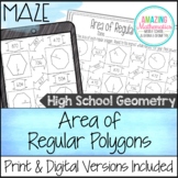 Area of Regular Polygons Worksheet - Maze Activity